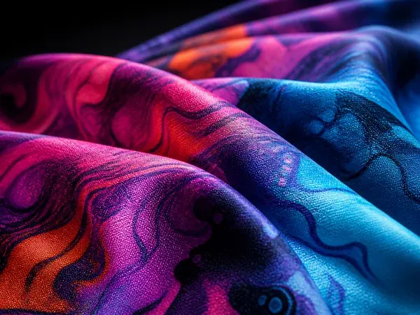 Tecido sublimado com estampa colorida